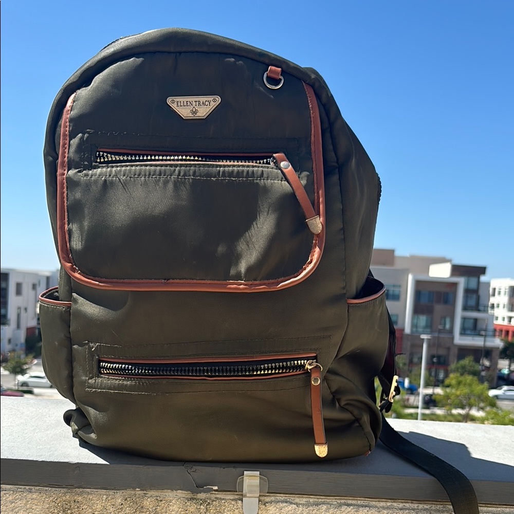 Ellen Tracy Green Backpack Versatile and Stylish